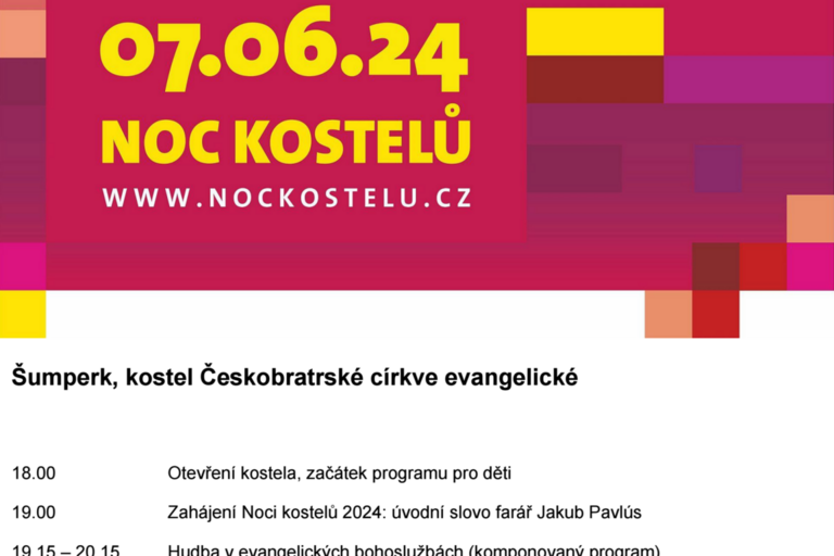 Noc kostelů už 7. 6. 2024